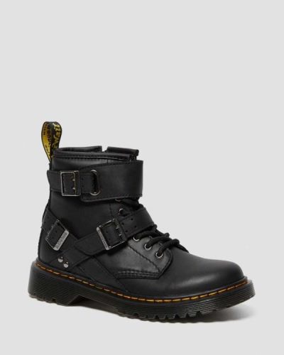 Botas Dr Martens Junior 1460 Romario Cuero Buckle Para Niños DR7591H